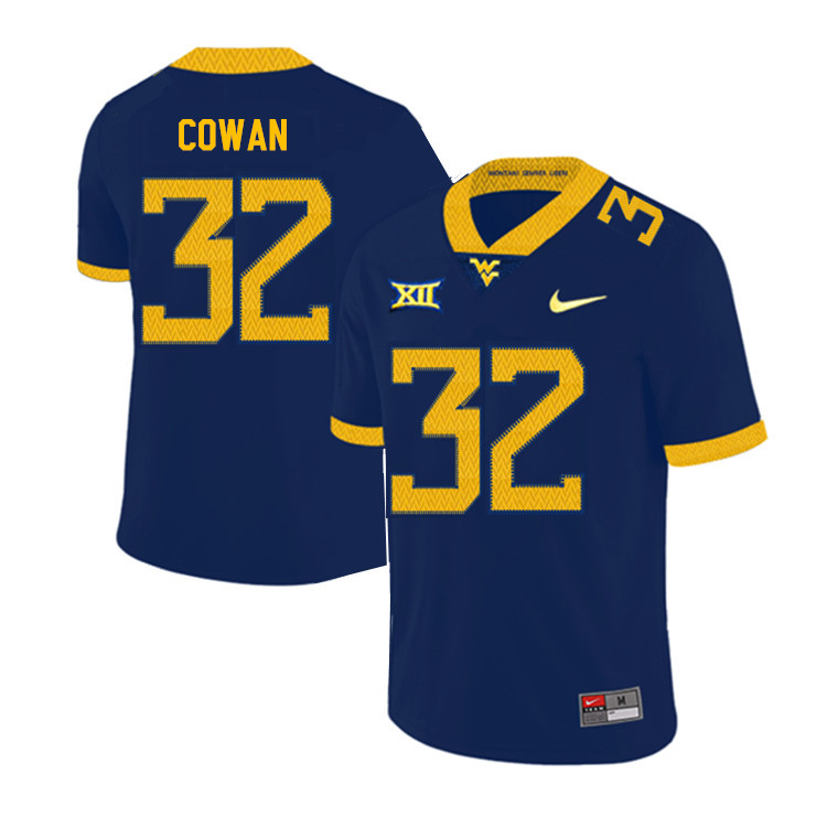 NCAA Men's VanDarius Cowan West Virginia Mountaineers Navy #32 Nike Stitched Football College 2019 Authentic Jersey BS23V86NO